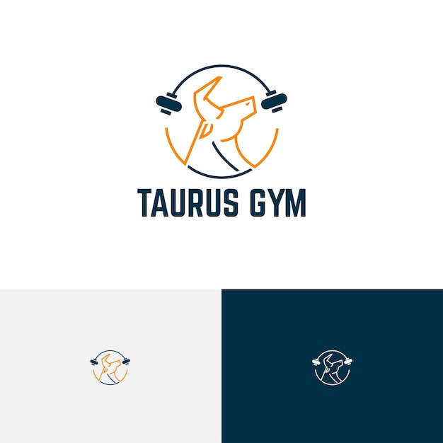 Toro Tauro Con Cuernos Poder Fuerte Gimnasio Centro De Fitness Logotipo Deportivo