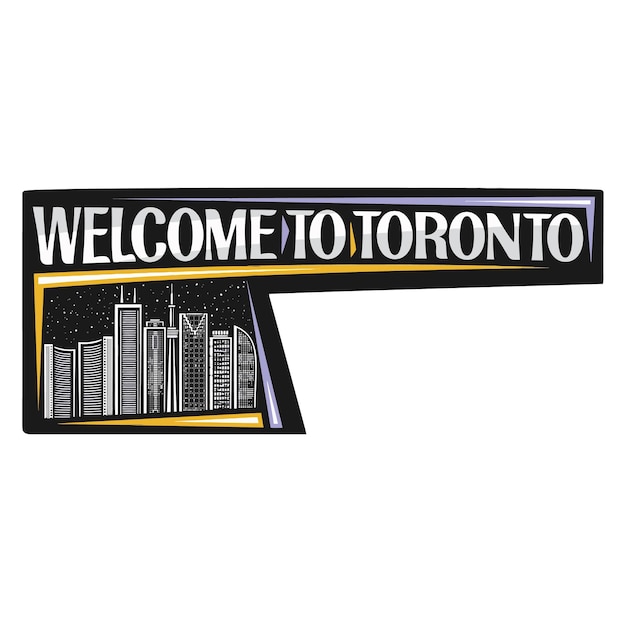 Toronto Skyline Landmark Flag Sticker Emblem Badge Travel Souvenir Ilustración