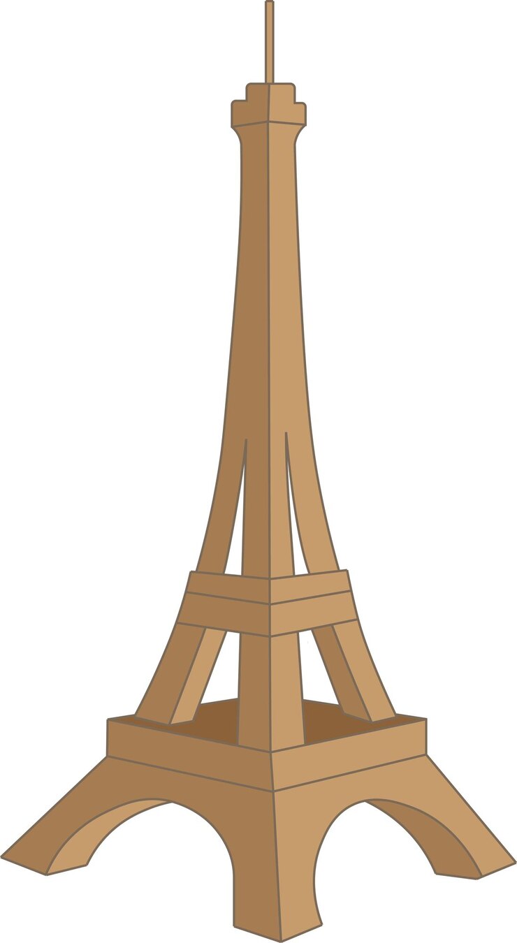 Vector torre eiffel en 3d ilustración vectorial vectorial de la torre eiffel 3d icono de viaje icono de turismo