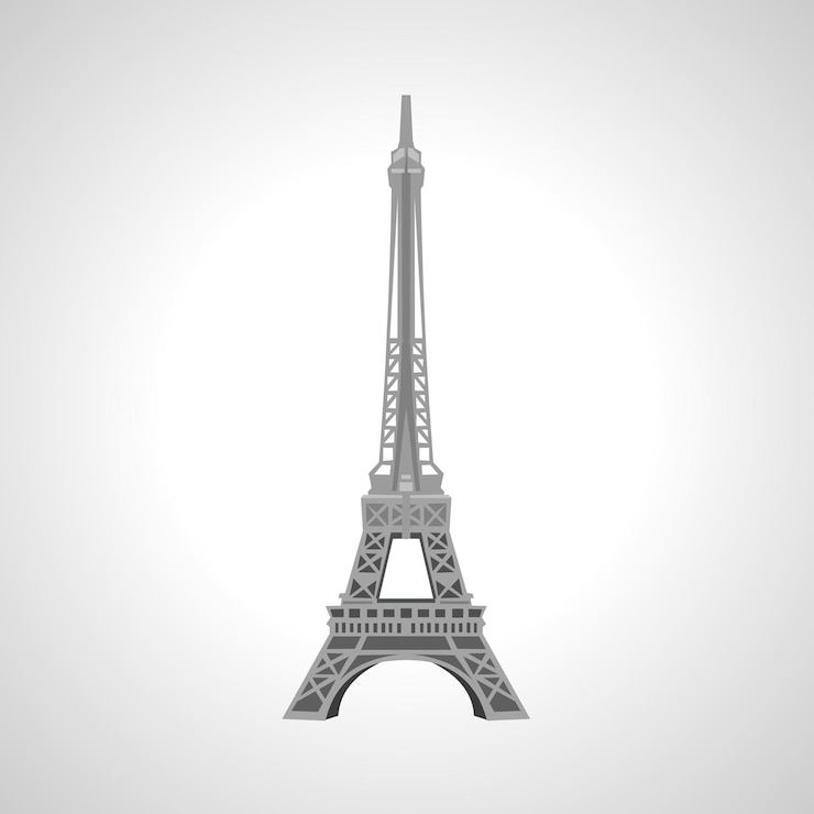 Vector torre eiffel aislado ilustración vectorial