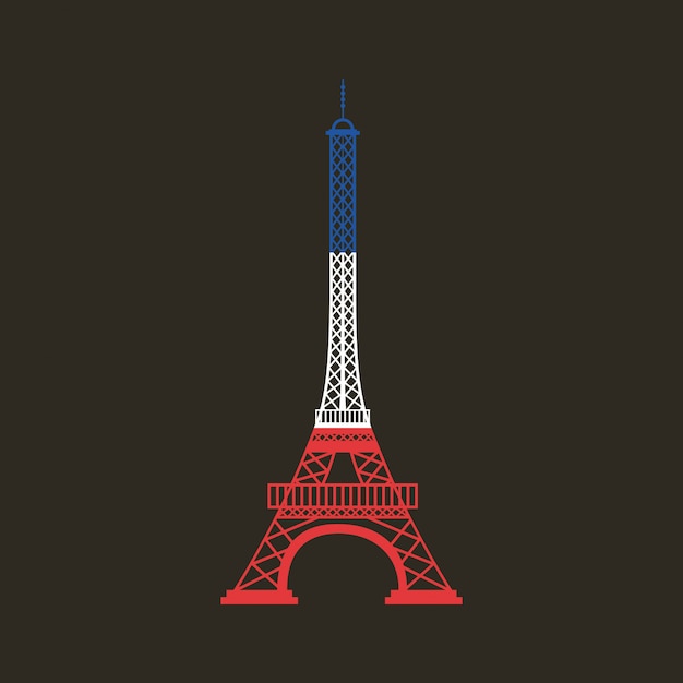 Vector torre eiffel cultura francesa