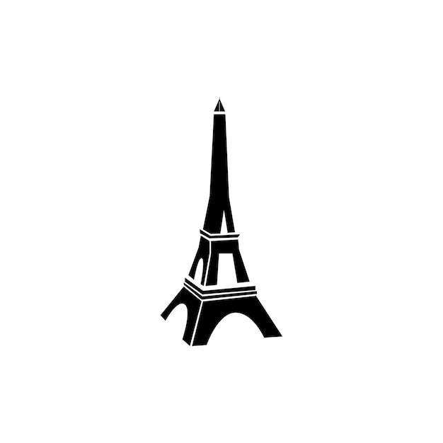 Torre Eiffel en París aislada sobre fondo blanco diseño vectorial