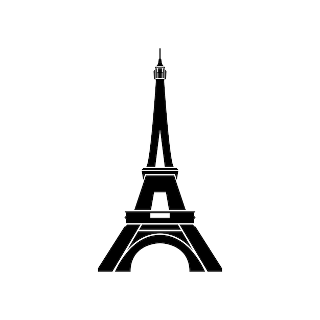 Torre Eiffel en París aislada sobre fondo blanco diseño vectorial