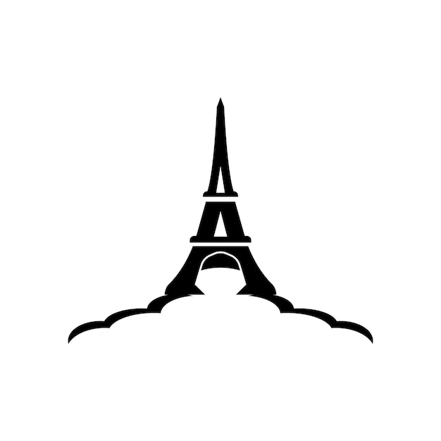 Torre Eiffel en París aislado sobre fondo blanco diseño vectorial