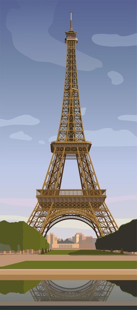 Torre Eiffel en París El símbolo de París Vector