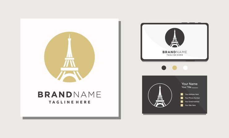 Vector torre eiffel silueta minimalista logo icono vector ilustración