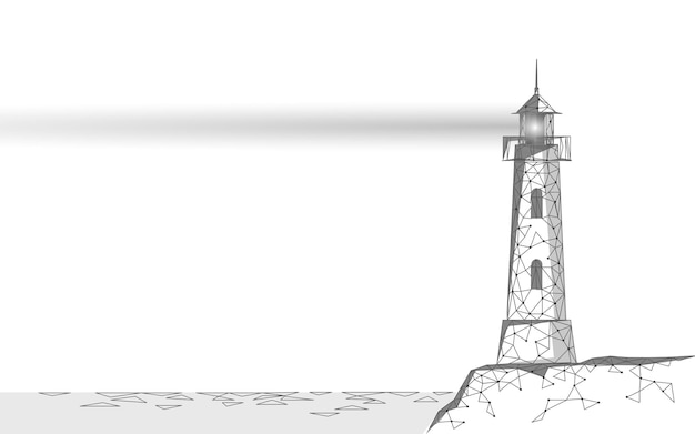 La torre del faro emite lámparas y lentes de luz