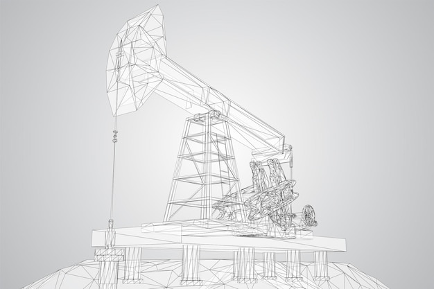 Vector torre de perforación de petróleo vector objeto 3d minería de minerales