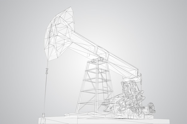 Torre de perforación de petróleo vector objeto 3d minería de minerales
