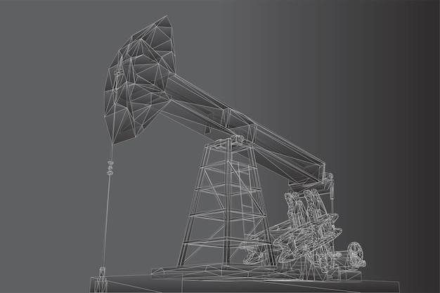 Torre de perforación de petróleo vector objeto 3d minería de minerales