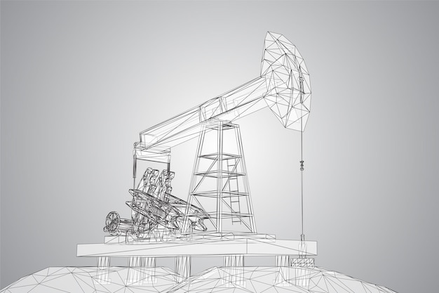 Torre de perforación de petróleo vector objeto 3d minería de minerales