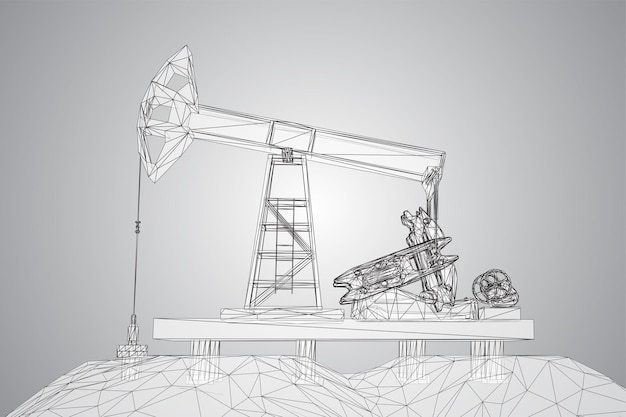 Torre de perforación de petróleo vector objeto 3d minería de minerales