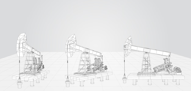 Torre de perforación de petróleo vector objeto 3d minería de minerales