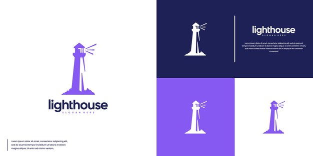 torre de señalización de la isla marcador símbolo marino plantilla de diseño del logotipo