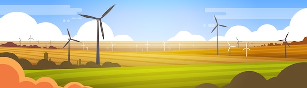 Torre de la turbina de viento en el campo