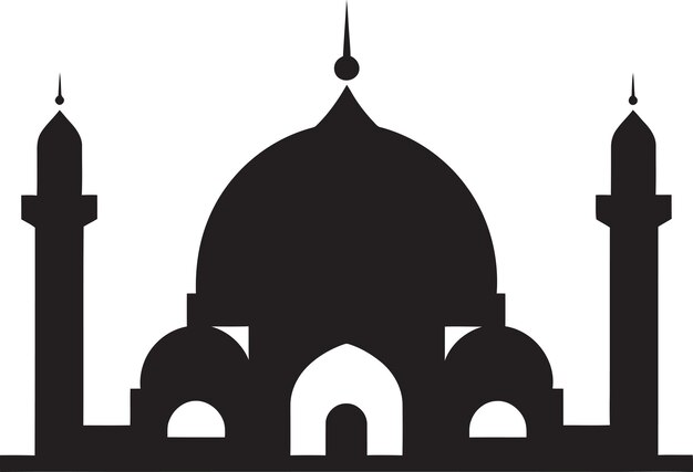 Vector las torres sagradas de la mezquita emblema icónico echo etéreo logotipo emblemático de la mezquina
