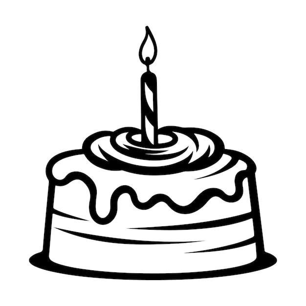Torta de cumpleaños con silueta de vela