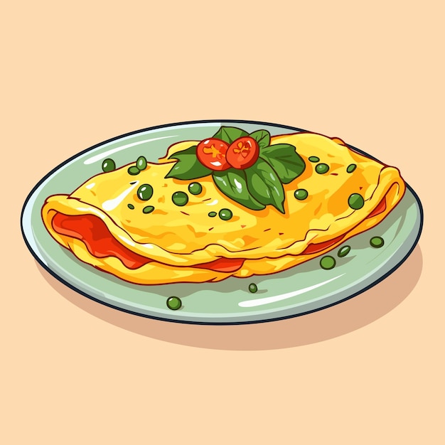 Tortilla De Huevos Revueltos Como Platos Sabrosos Con Ingrediente De Huevo Servidos En Un Plato Ilustración Vectorial