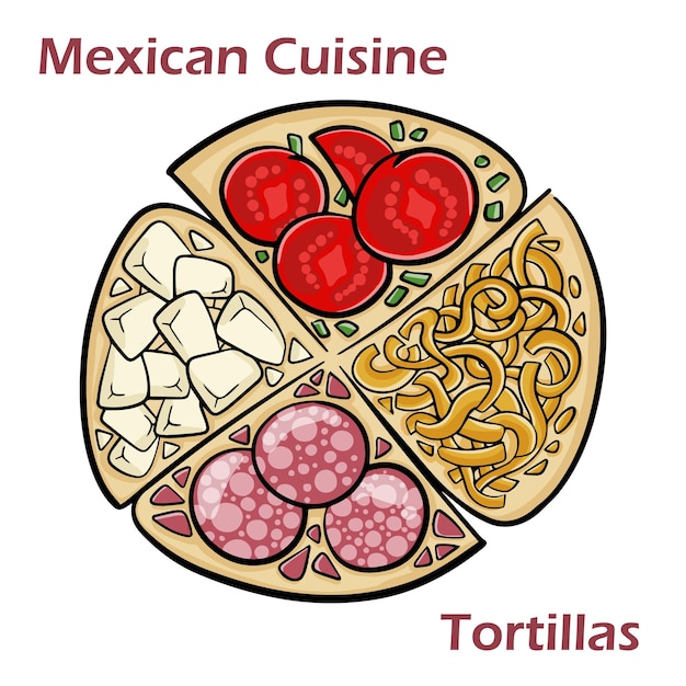 Tortillas de cocina mexicana con salsa de tomate chili con carne