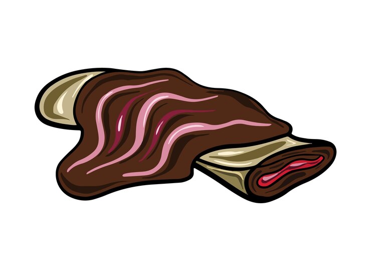 Vector tortita de chocolate con frutos rojos. cocina tradicional mexicana en estilo plano de dibujos animados.