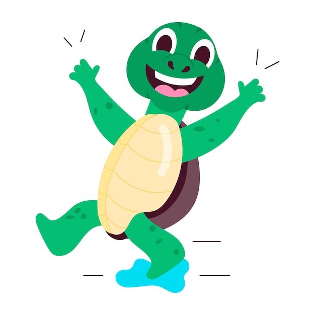 una tortuga con una cara verde y un fondo blanco