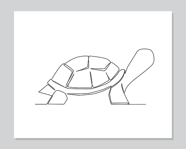 Vector tortuga continua ilustración de una línea