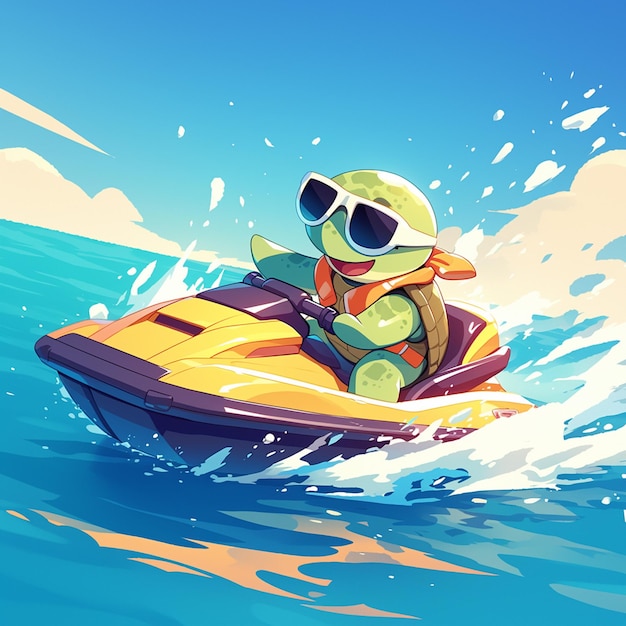 Vector una tortuga en un estilo de dibujos animados