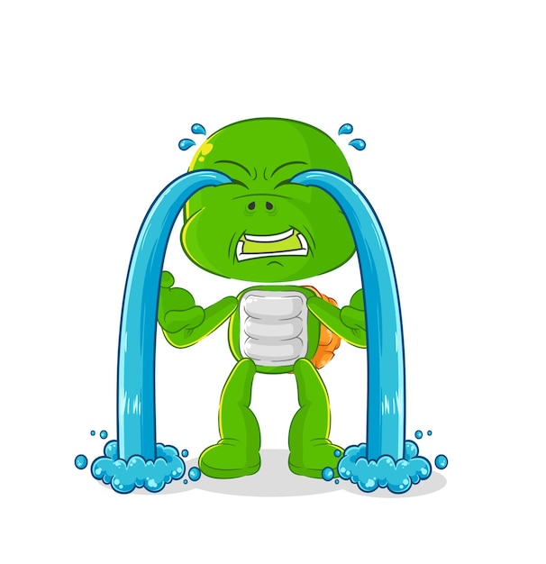 Tortuga llorando ilustración vector de caracteres