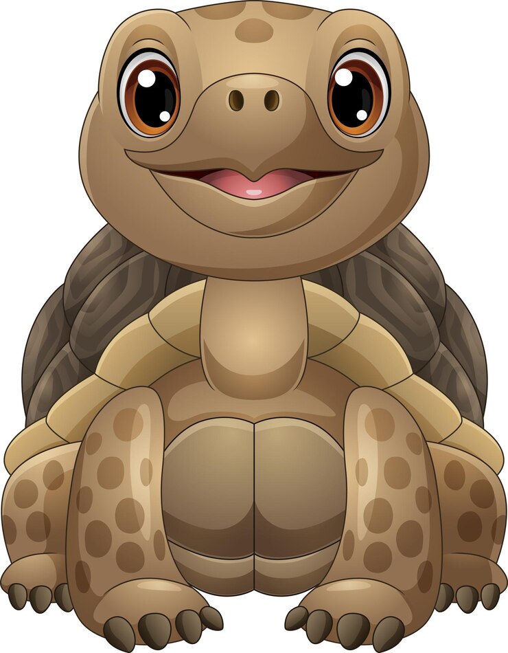 Vector tortuga marina de dibujos animados sobre fondo blanco