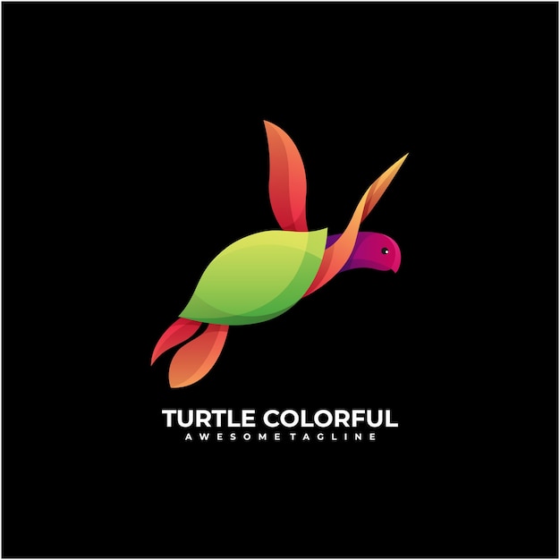 Tortuga resumen diseño de logotipo moderno colorido