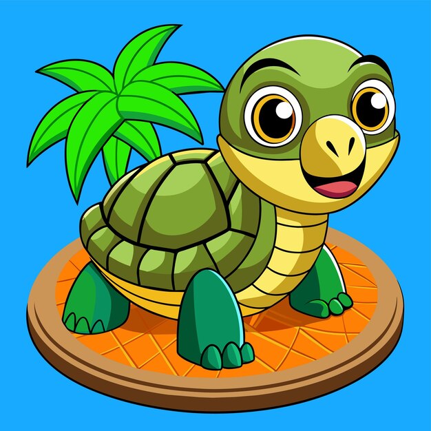 Vector tortuga terrapin océano dibujado a mano plano elegante mascota personaje de dibujos animados dibujo pegatina concepto de icono