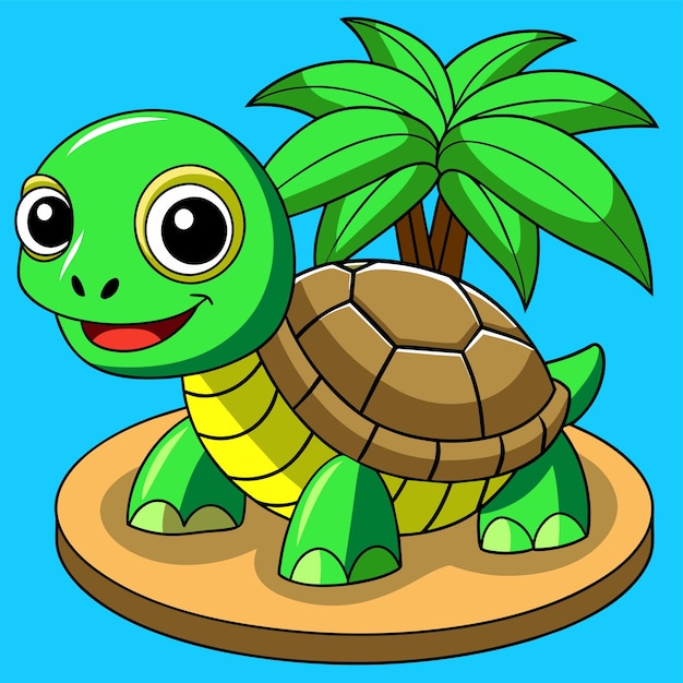 Vector tortuga terrapin océano dibujado a mano plano elegante mascota personaje de dibujos animados dibujo pegatina concepto de icono