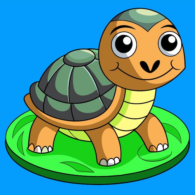 Vector tortuga terrapin océano dibujado a mano plano elegante mascota personaje de dibujos animados dibujo pegatina concepto de icono