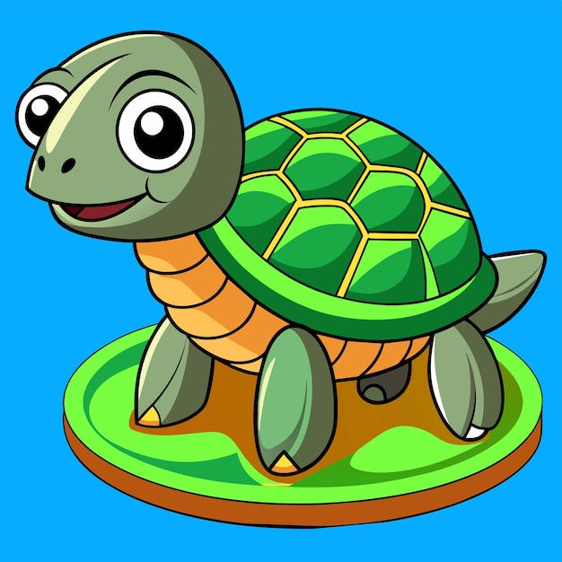 Tortuga terrapin océano dibujado a mano plano elegante mascota personaje de dibujos animados dibujo pegatina concepto de icono