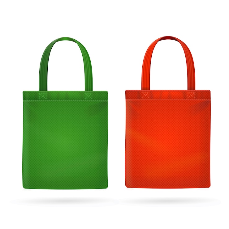 Vector totalizador de bolsa de tela de tela de color aislado en blanco