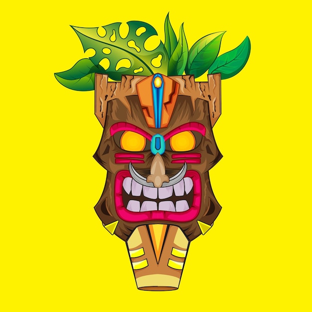 Vector totem tiki mask ilustración de la cultura india