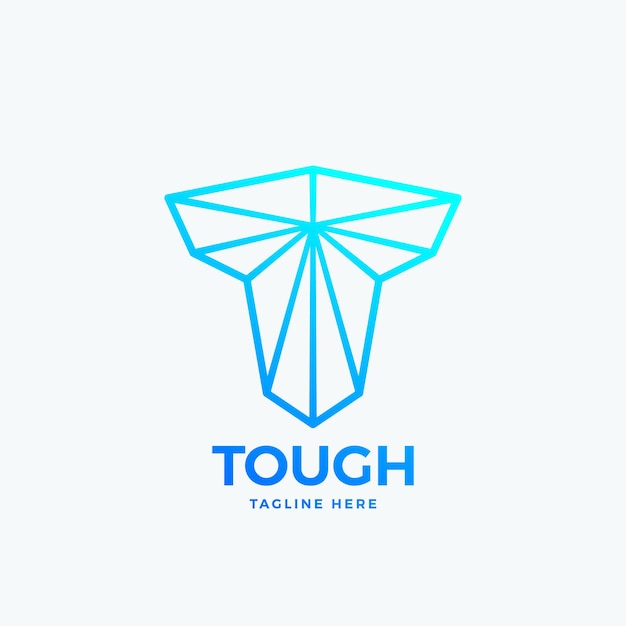 Tough letra t resumen vector emblema signo o logotipo plantilla línea arte fuerza símbolo forma poderosa si ...