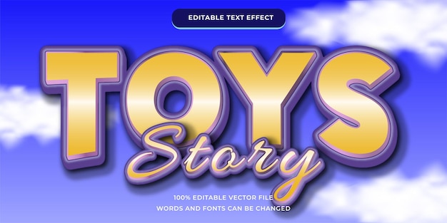 Vector toy story efecto de texto editable moderno