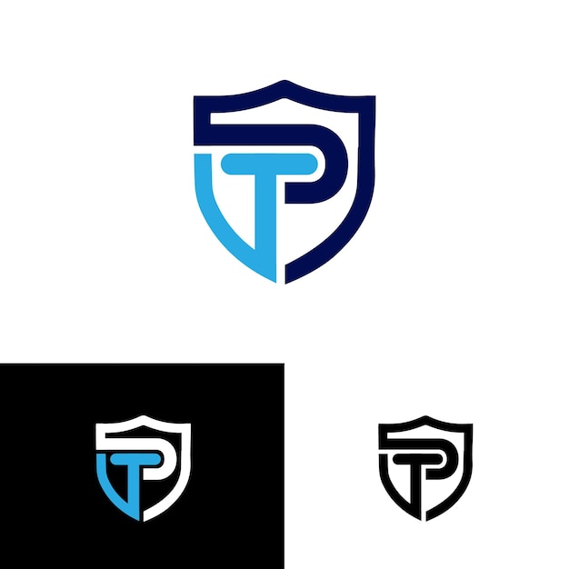 Vector tp diseño de logotipo de letra inicial abstracta del alfabeto logotipo de tp combinación de diseño de logotipo de letras t y p p