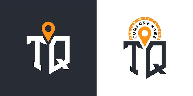 TQ Location Logo Bundle Letter TQ Logo Dual Vector Icons para el reclutamiento y la navegación
