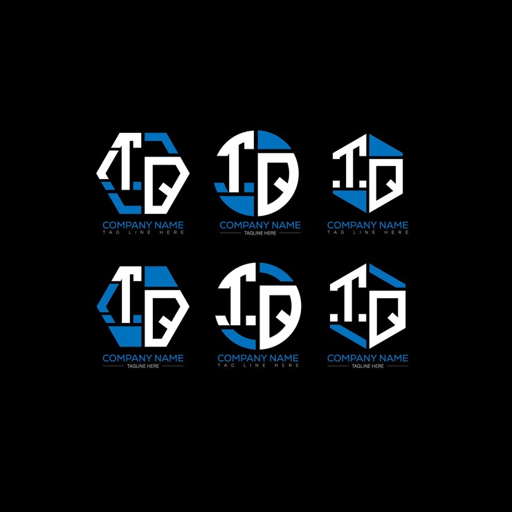 Vector tq minimalista y clásico diseño del conjunto de logotipos tq monograma polígono y vector de forma circular tq único