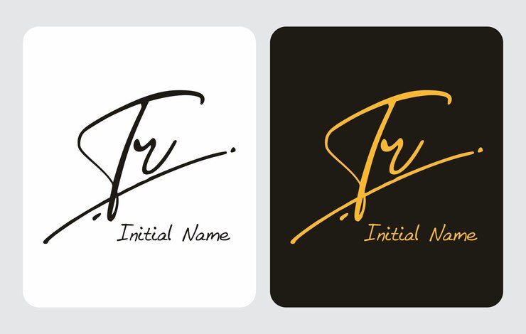 Tr T r escritura a mano inicial Tr escritura a mano inicial firma logotipo plantilla vector letras a mano