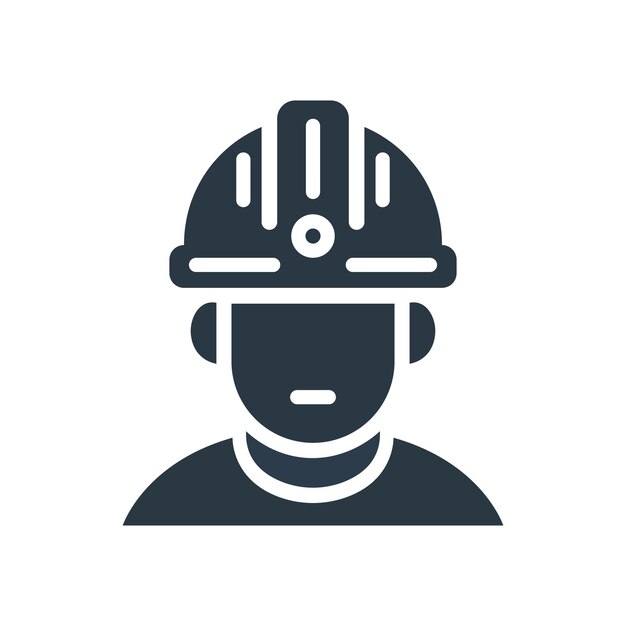 Trabajador con casco Avatar de perfil de persona del servicio de construcción masculino