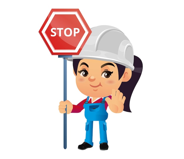 trabajador de la construcción con diferentes poses.