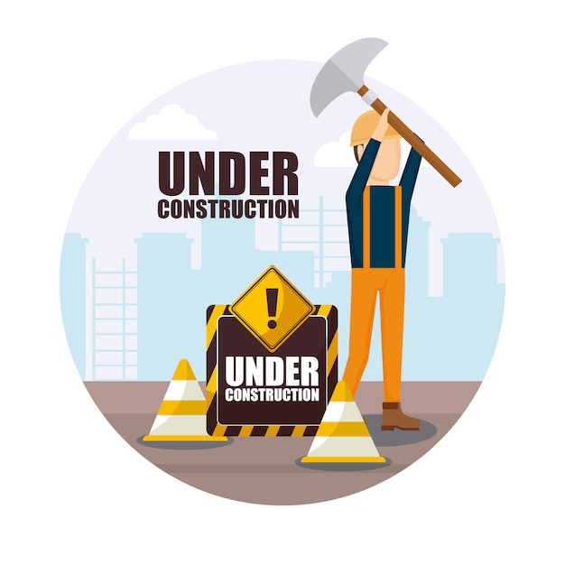 Trabajador de la construcción con un martillo