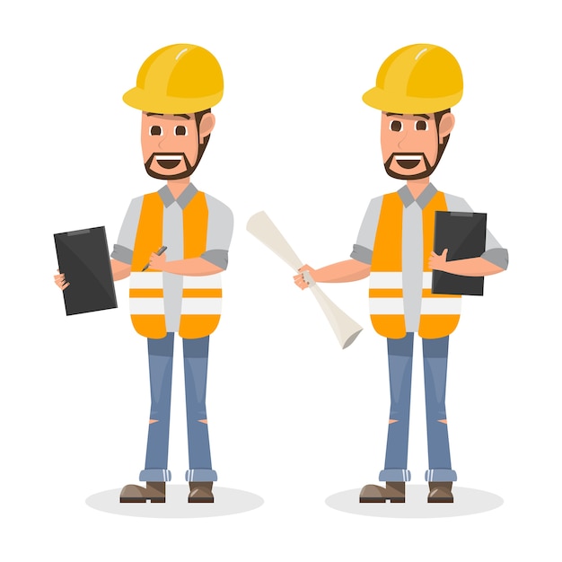trabajador de la construcción en personaje diferente