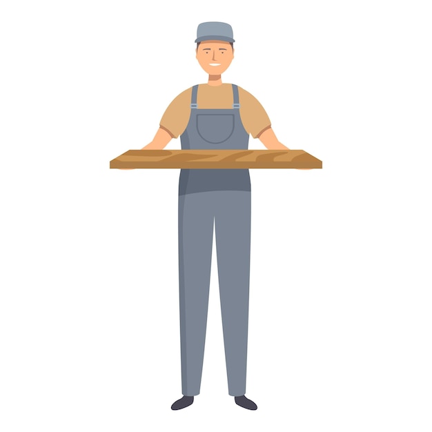 Trabajador de la construcción que lleva una gran tabla de madera
