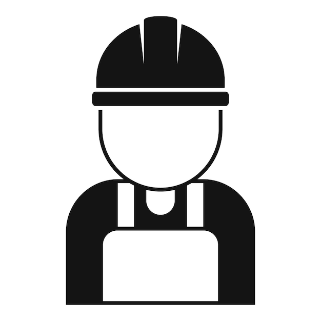 Trabajador de la construcción con sombrero y mono icono simple