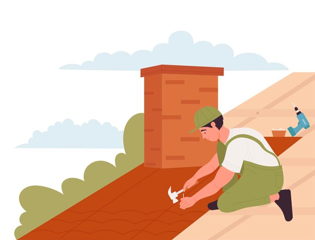 Trabajador de la construcción de techos