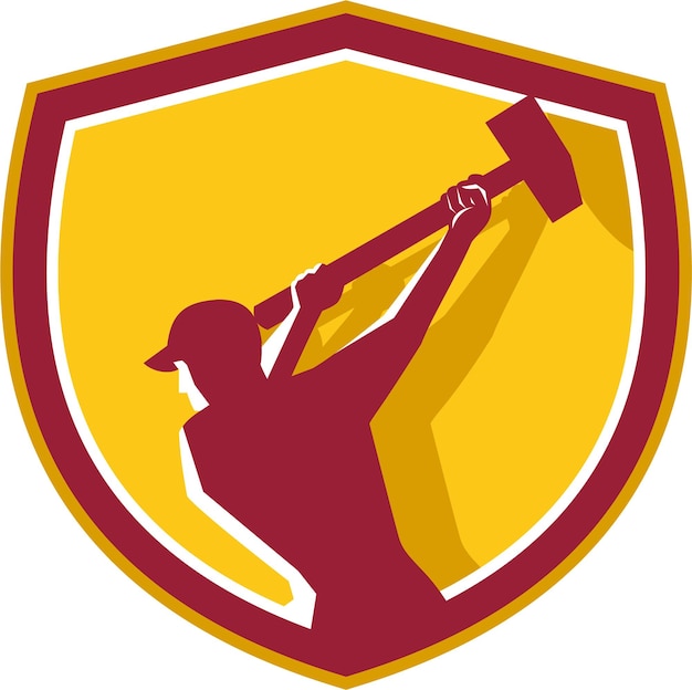Trabajador de demolición Sledgehammer Crest Retro